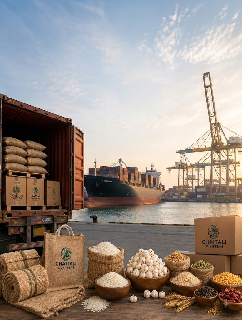 Indian agricultural products prepared for export by Chaitali Overseas